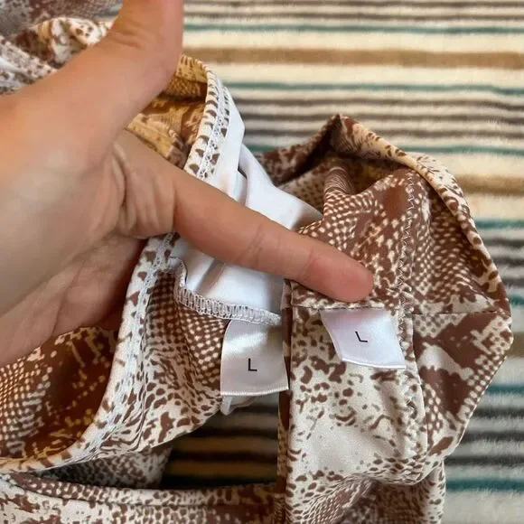 NWT Large Two-Piece Sets Swimsuit Cut-Out Bra Style Padded Khaki - Picture 6 of 9